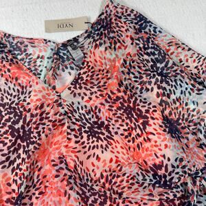 NWT NYDJ Chiffon Caftan Popover Stargazer 3X Lightweight Short sleeve Blouse